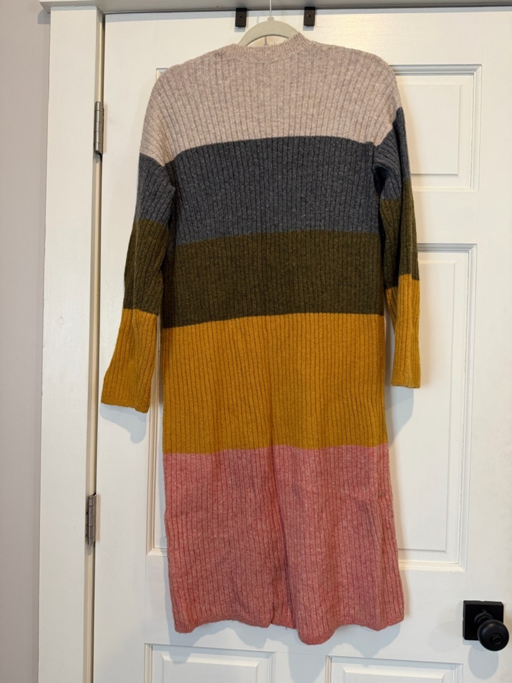 Madewell Striped Ribbed Knit Midi Long Sleeve Sweater Dress - Picture 4 of 4